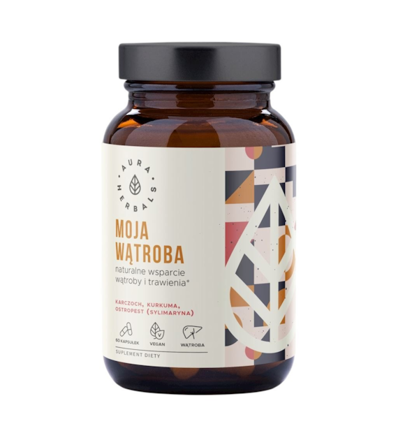 AURA HERBALS Moja wątroba - karczoch, ostropest, kurkuma 60 veg. kaps.