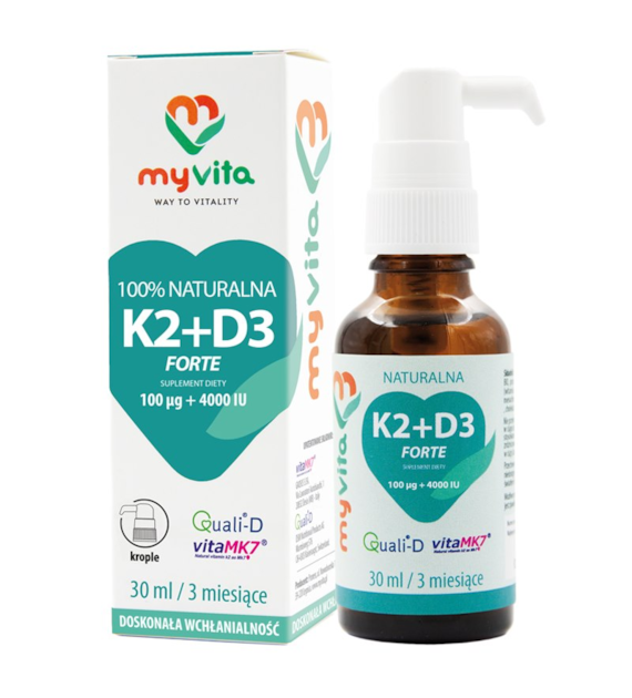 MyVita Witamina K2 100mcg + D3 4000 IU FORTE - krople 30ml