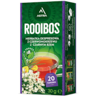 ROOIBOS herbatka z czerwonokrzewu z czarnym bzem 20*1,5g ASTRA