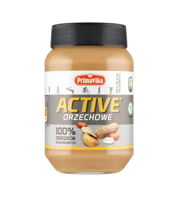 PRIMAVIKA Masło orzechowe Active 100% orzeszków arachidowych 470g