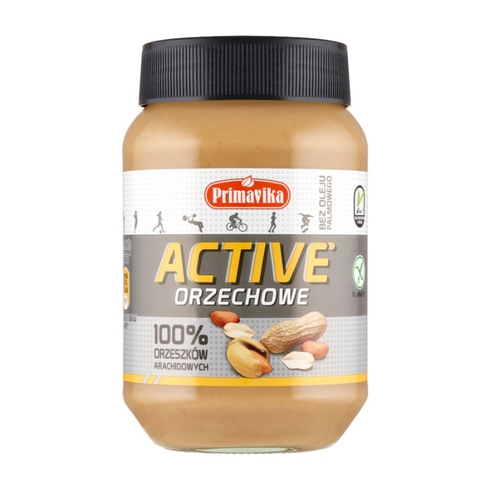 PRIMAVIKA Masło orzechowe Active 100% orzeszków arachidowych 470g
