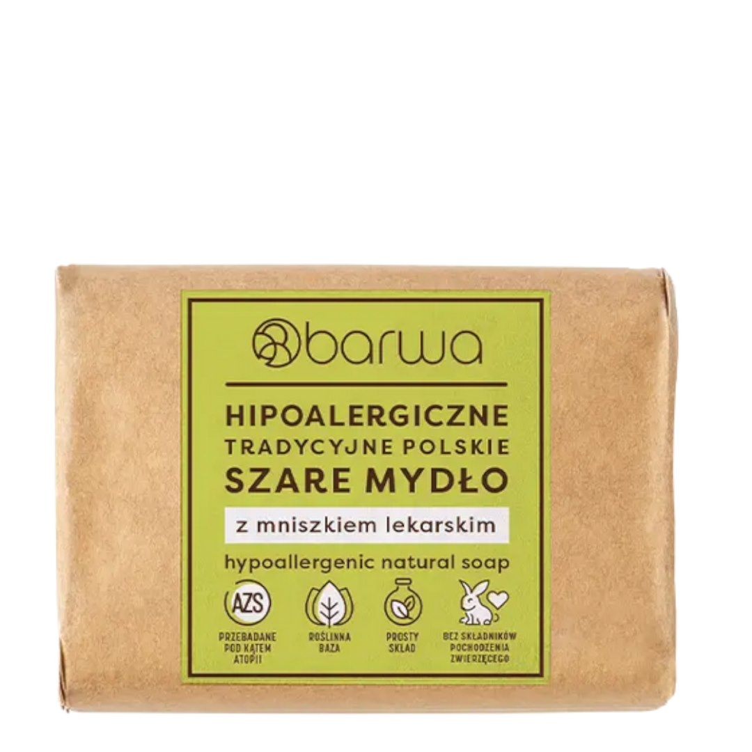Mydło tradycyjne polskie szare z ekstraktem z mniszka lekarskiego w kostce 100g BARWA