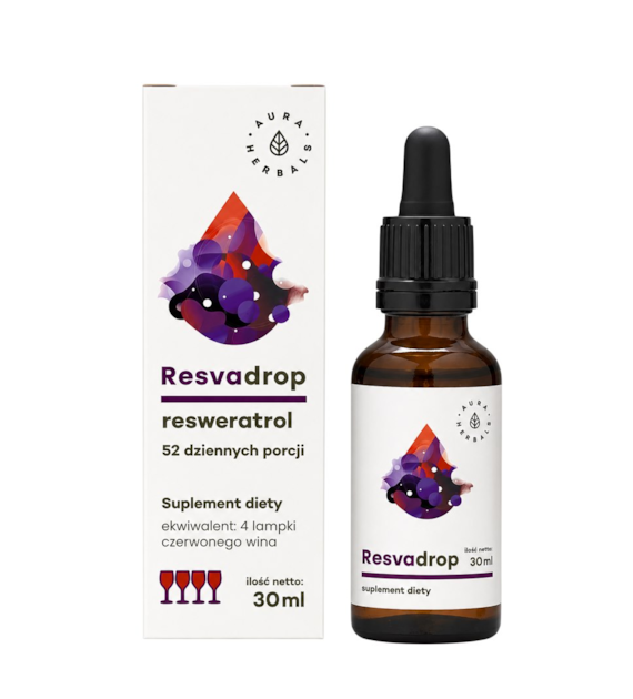 AURA HERBALS ResvaDrop 2,5% - resweratrol - krople 30ml