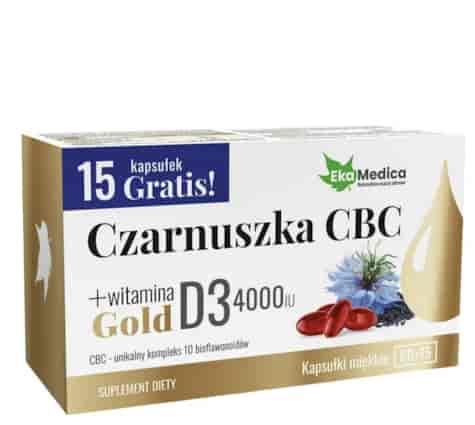 EkaMedica Czarnuszka CBC Gold + witamina D3 4000 IU 75 kaps.