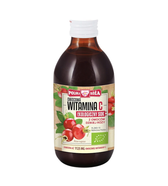 Ekologiczna Witamina C 100% owocowa - sok z owoców dzikiej róży BIO 250ml POLSKA RÓŻA