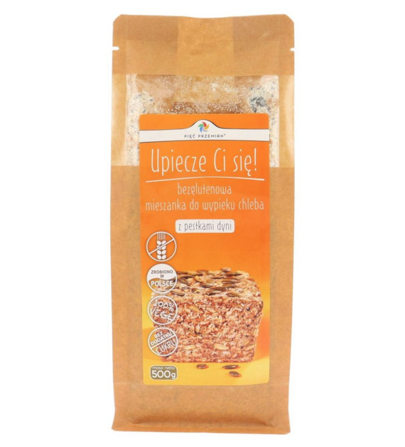 PIĘĆ PRZEMIAN Mieszanka do wypieku chleba z pestkami dyni bezglutenowa 500g