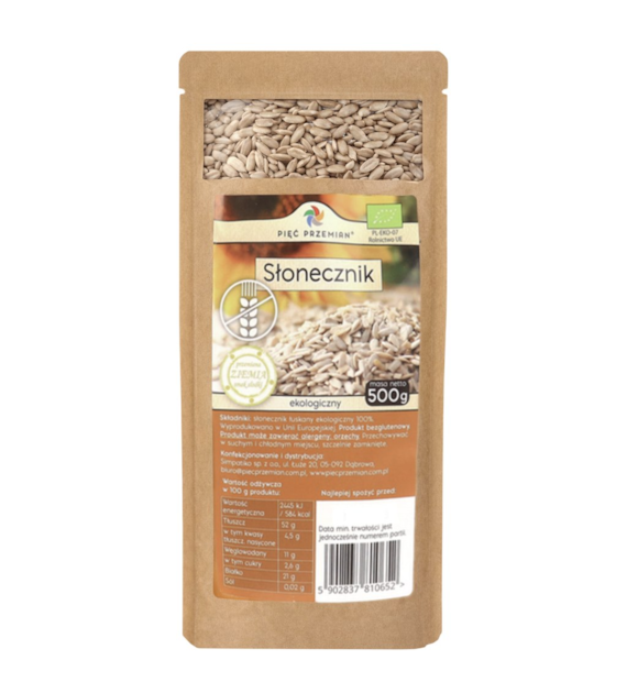 PIĘĆ PRZEMIAN Słonecznik bezglutenowy BIO 500g
