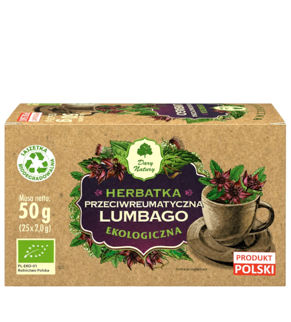 Herbatka Lumbago przeciwreumatyczna fix BIO 25*2g DARY NATURY