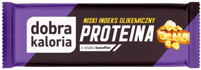 DOBRA KALORIA Baton PROTEINA z niskim IG o smaku banofee + olej MCT 45g KUBARA