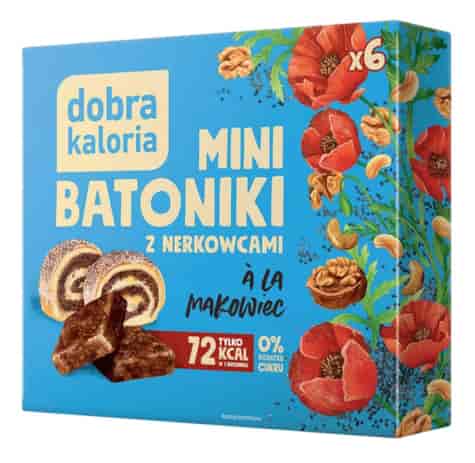 DOBRA KALORIA Mini batoniki a'la makowiec z nerkowców (6x18g) KUBARA