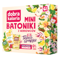 DOBRA KALORIA Mini batoniki z nerkowców mix trzech smaków (6x17g) KUBARA (2 x szarlotka, 2 x babka cytrynowa, 2 x sernik)