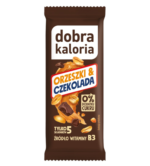 DOBRA KALORIA Baton orzeszki i czekolada 35g KUBARA