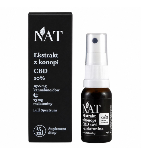 NAT Ekstrakt z konopi Full Spectrum 10% CBD + melatonina 15ml aerozol