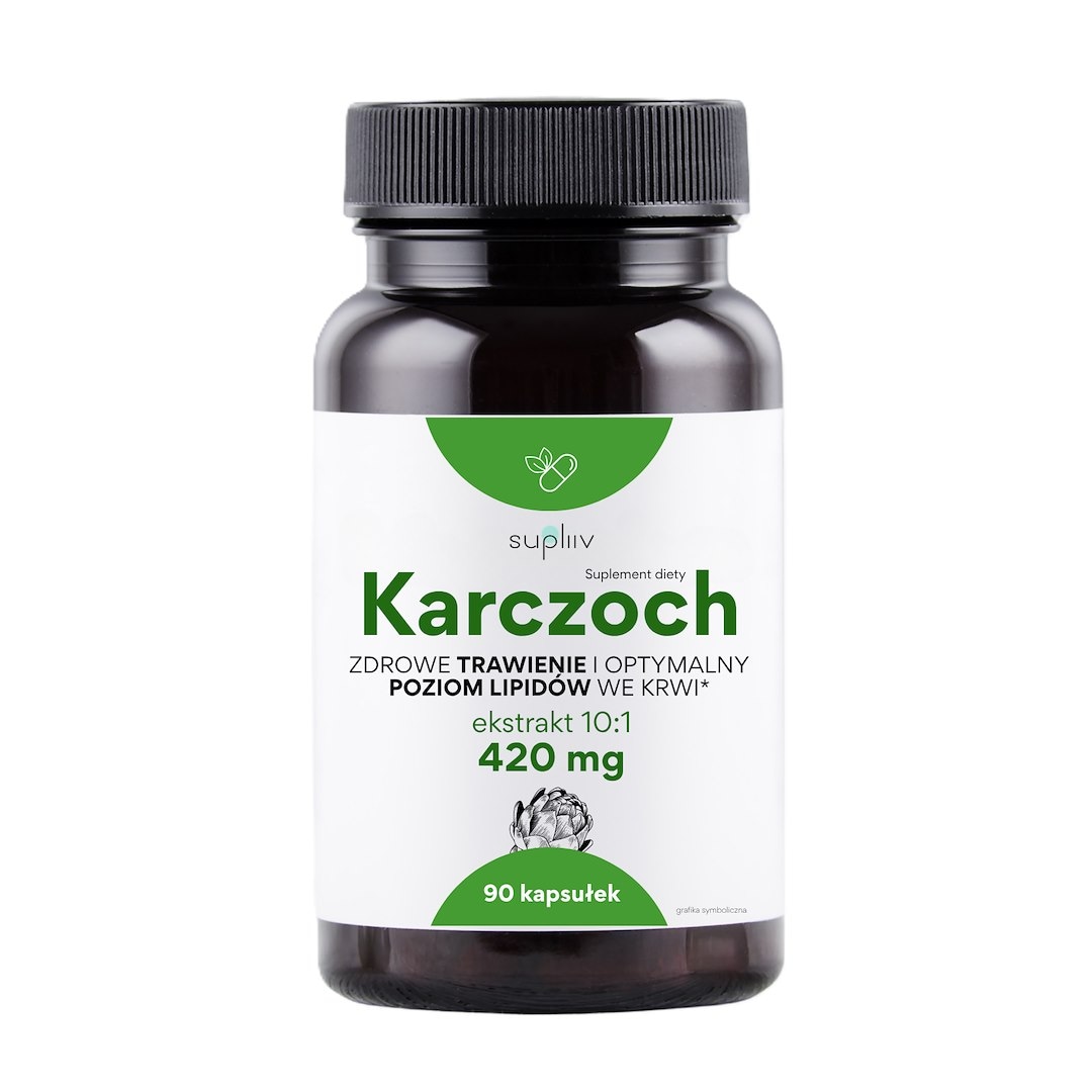 Karczoch ekstrakt 10:1 420mg, 90kaps. SUPLIIV