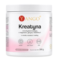 YANGO Kreatyna 200 Mesh z magnezem, glicyną i witaminą C o smaku marakui i maliny 300g
