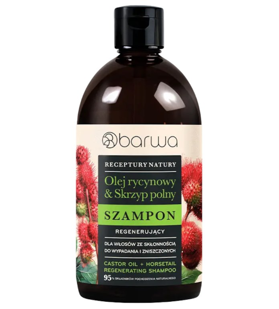 Szampon olej rycynowy & skrzyp polny regenerujący 380ml BARWA RECEPTURY NATURY