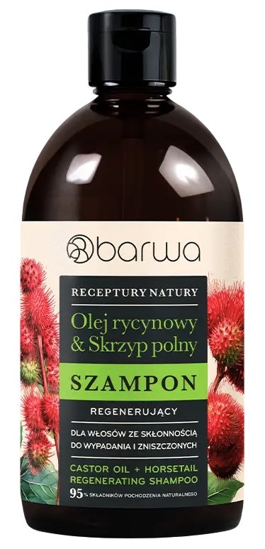 Szampon olej rycynowy i skrzyp polny regenerujący 380ml BARWA RECEPTURY NATURY