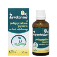 Olej żywokostowy z podagrycznikiem i gojnikiem na bazie oleju lnianego 50ml FLOS
