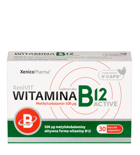 XeniVIT Witamina B12 Active 500mcg, 30 Vcaps. XENICO PHARMA