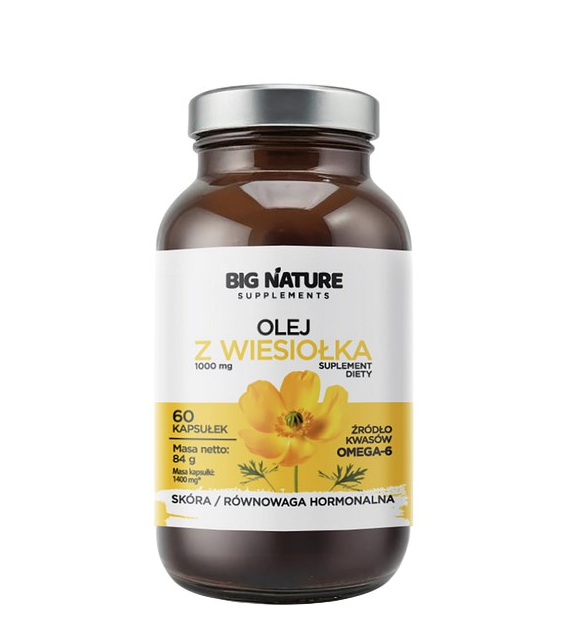 BIG NATURE Kapsułki Olej z wiesiołka 1000mg, 60 kaps.