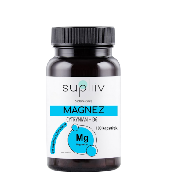 Magnez cytrynian + B6 100 kaps. SUPLIIV