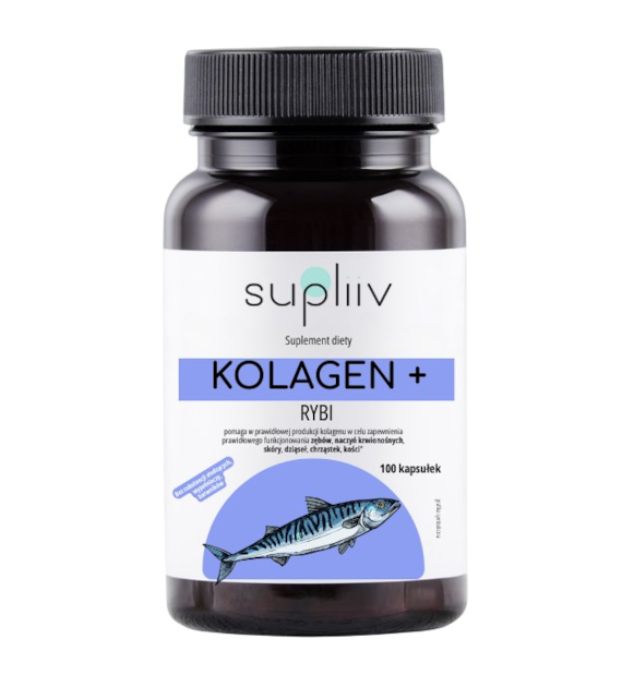 Kolagen rybi + witamina C 100 kaps. SUPLIIV