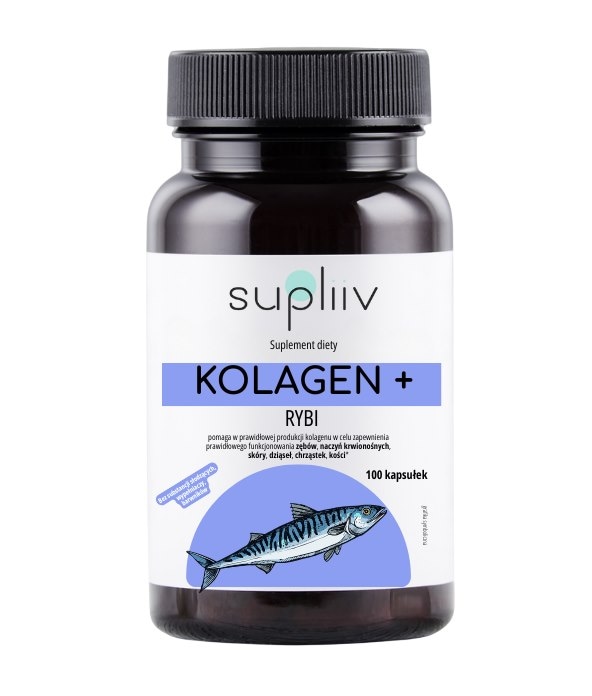 Kolagen rybi + witamina C 100 kaps. SUPLIIV