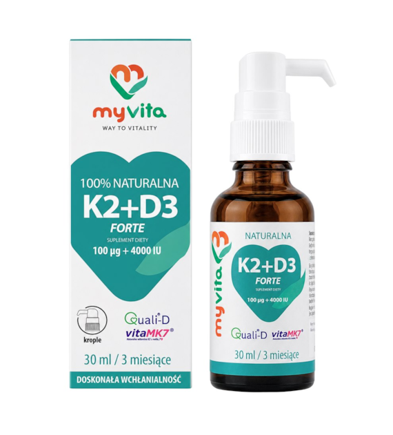 MyVita Witamina K2 100mcg + D3 4000 IU FORTE - krople 30ml
