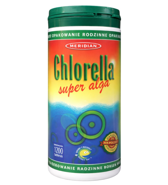 Chlorella algi prasowane 1200tabl. (broken cell wall) MERIDIAN