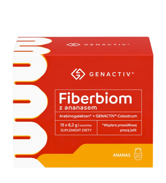 GENACTIV Fiberbiom z ananasem arabinogalaktan + colostrum 15 sasz.