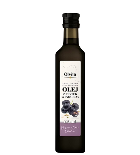OLVITA Olej winogronowy zimnotłoczony nieoczyszczony 250ml