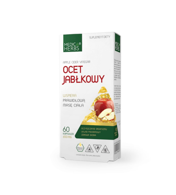 MEDICA HERBS Ocet jabłkowy 650mg, 60 kaps.