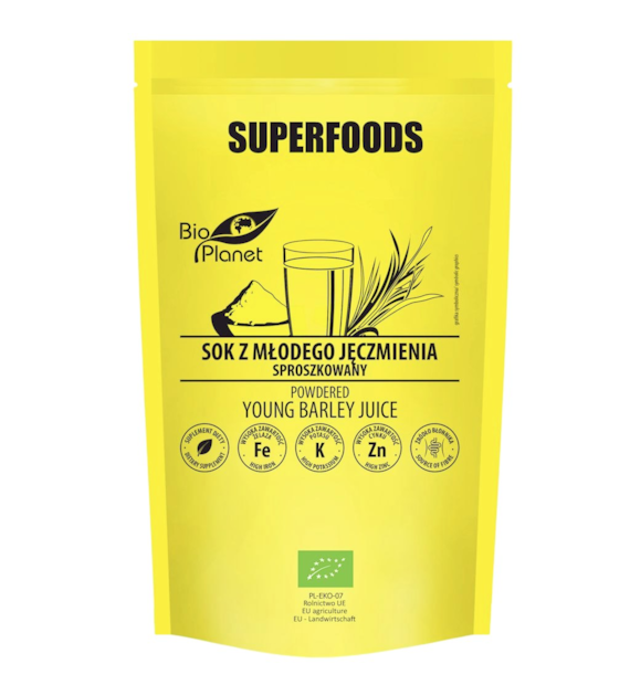 SUPERFOODS Sok z młodego jęczmienia sproszkowany BIO 150g BIO PLANET