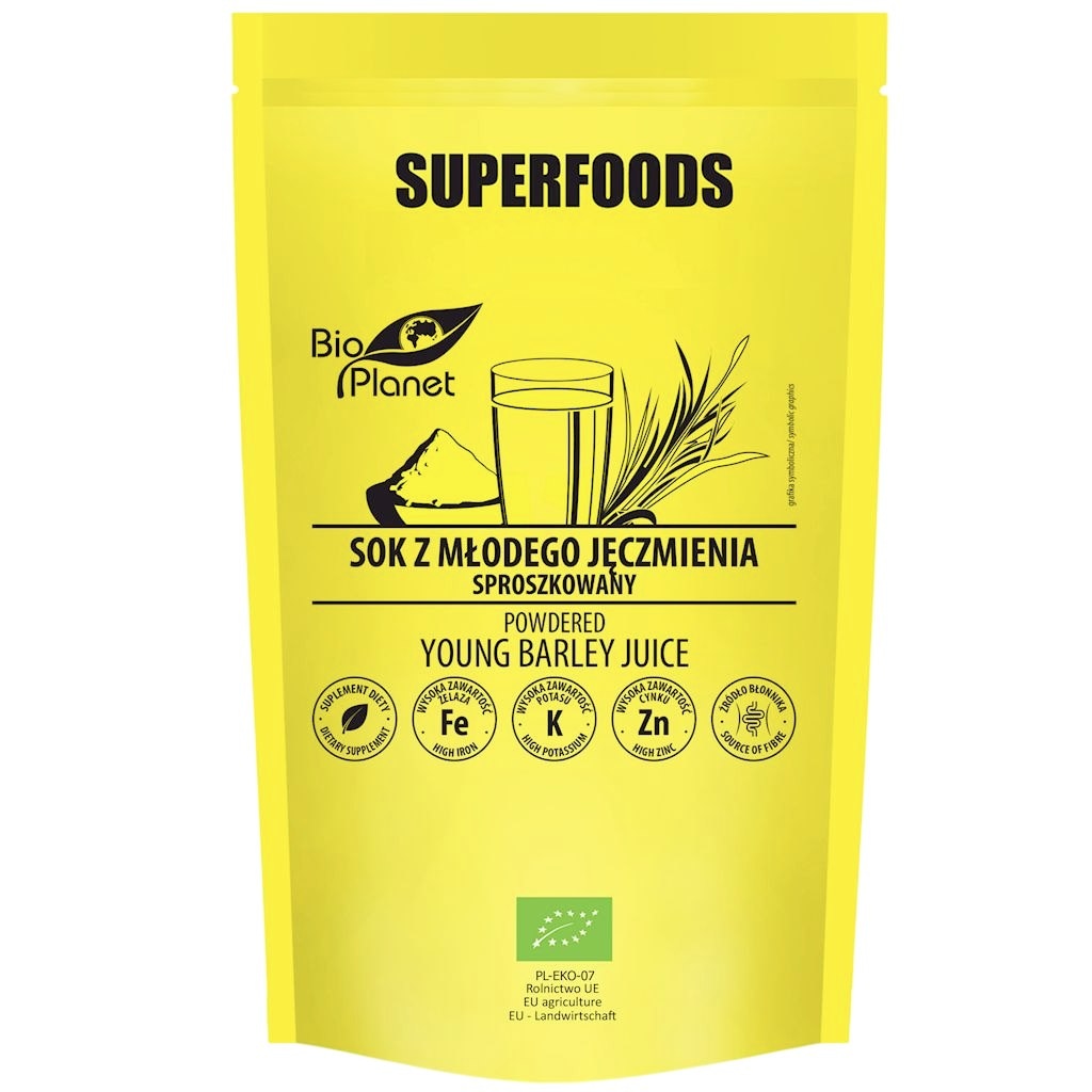 SUPERFOODS Sok z młodego jęczmienia sproszkowany BIO 150g BIO PLANET