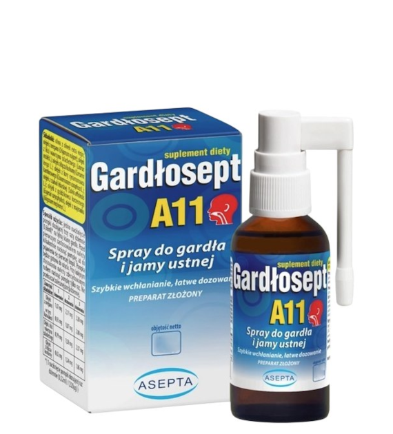 ASEPTA Gardłosept A11 10ml - spray do gardła i jamy ustnej