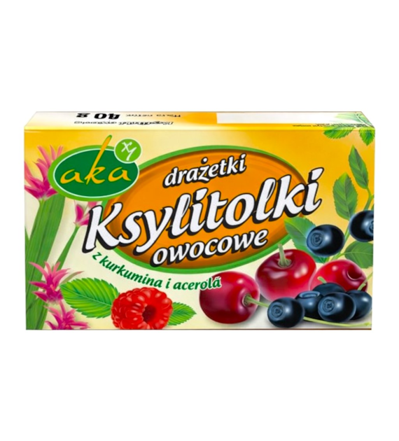 Ksylitolki drażetki pudrowe owocowe 40g b/c AKA