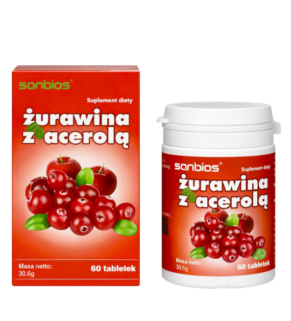 SANBIOS Żurawina z acerolą 60 tabl.