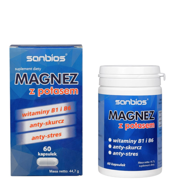 SANBIOS Magnez z potasem 60 kaps.
