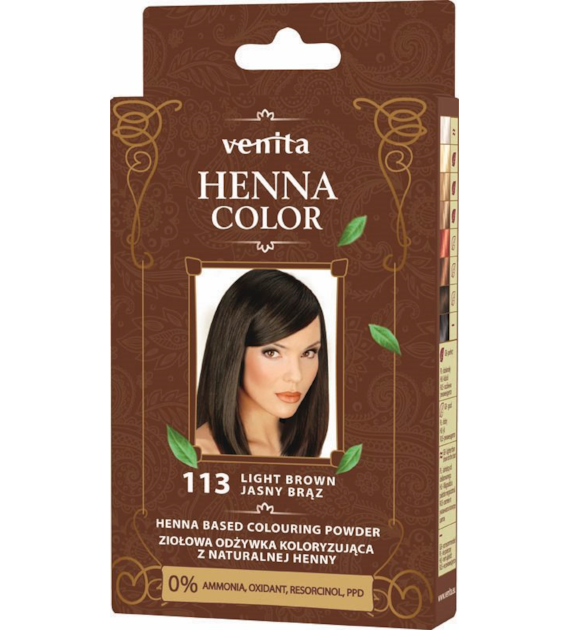 VENITA henna proszek nr 113 jasny brąz 25g - ziołowa odżywka koloryzująca