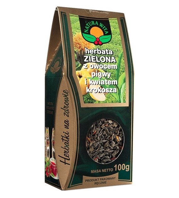 NATURA-WITA Herbata zielona z owocem pigwy i kwiatem krokosza 100g