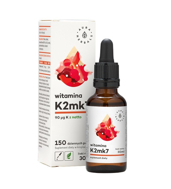 AURA HERBALS Witamina K2 100mcg - krople 30ml