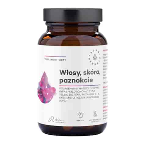 AURA HERBALS Kolagen rybi NatiCol - włosy, skóra, paznokcie 60 kaps.
