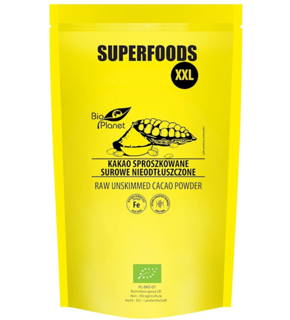 SUPERFOODS Kakao sproszkowane surowe nieodtłuszczone BIO 400g BIO PLANET
