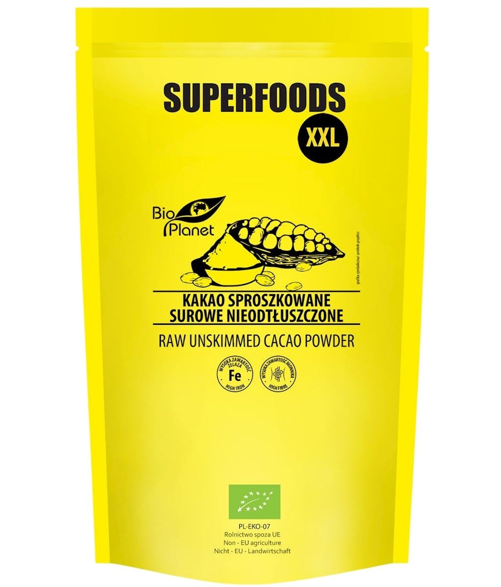 SUPERFOODS Kakao sproszkowane surowe nieodtłuszczone BIO 400g BIO PLANET