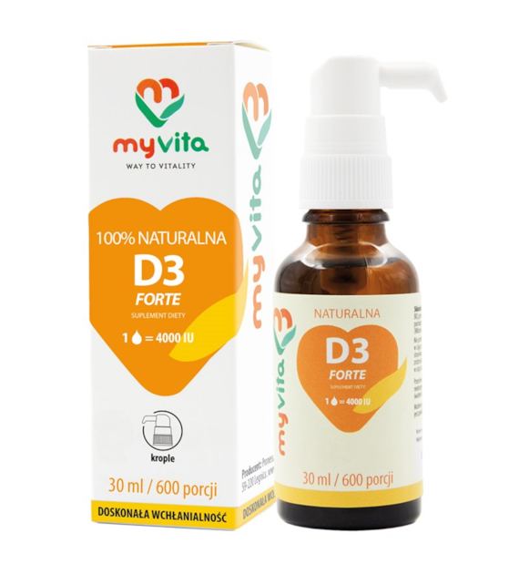 MyVita Witamina D3 4000 j.m. FORTE - krople 30ml (600 porcji)