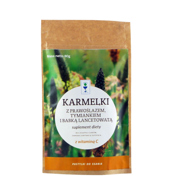 Karmelki prawoślaz+tymianek+babka bez cukru 80g PLANTA-LEK