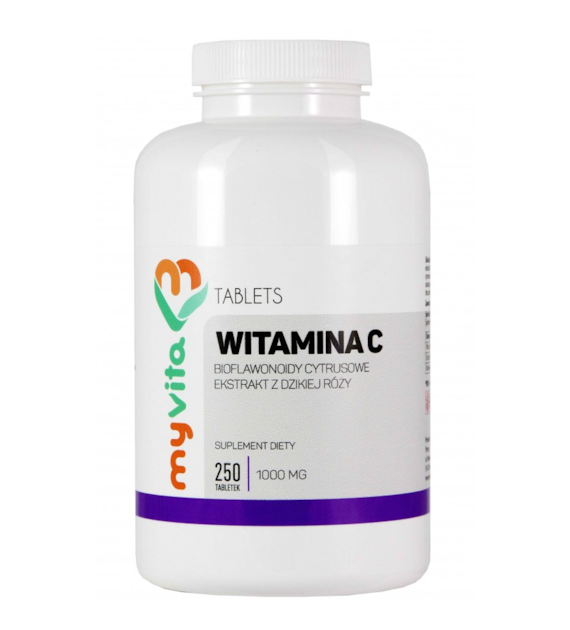 MyVita Witamina C 1000mg, 250 tabletek + róża + bioflawonoidy
