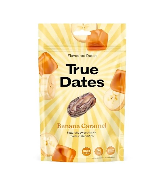TRUE DATES Banana Caramel 100g - daktyle o smaku banana i karmelu
