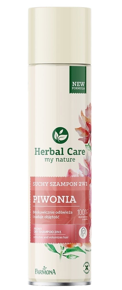 HERBAL CARE Suchy szampon PIWONIA 2w1 (odświeża i nadaje objętość) 180ml