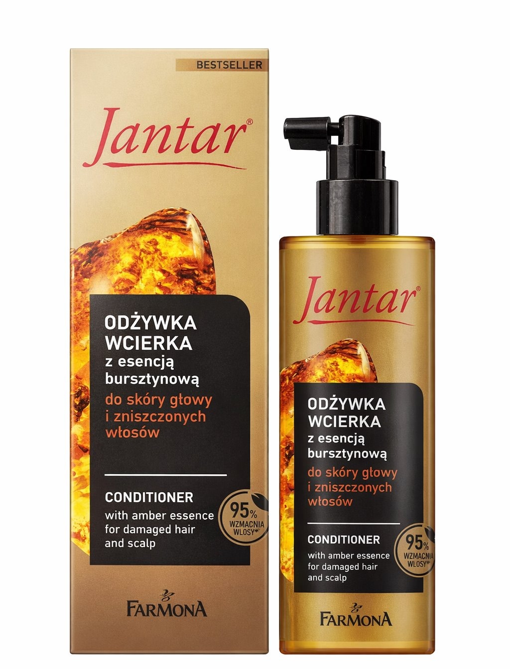 JANTAR Odżywka wcierka z esencją bursztynową do skóry głowy i zniszczonych włosów 100ml FARMONA